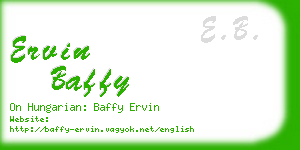 ervin baffy business card